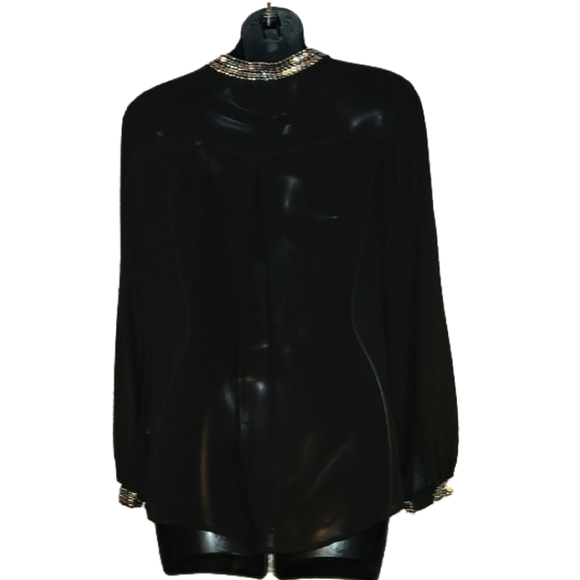 a.n.a A NEW APPROACH BLACK TOP SEQUINS DETAILS - Picture 4 of 4